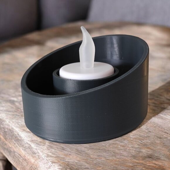 Modern Beveled Tealight Candle Holder w/LED Tea Light Multi-Color - Picture 6 of 15